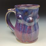 Handmade Stoneware Coffee Mug: Dark Purple Glaze Bump Pottery Tea Mug - item 3472