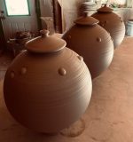 Handmade ceramic stoneware pottery jar decoration -Purple red bump large jar - item 1450 - Image 3