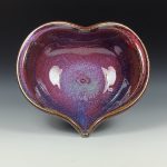 Handmade  Ceramic Heart-Shaped Bowl - Purple Glaze - item 3534