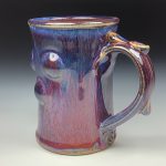 Handmade Purple Red Bump Stoneware Mug: Slip Dotted Ceramic Coffee Cup  - item 3482 - Image 2