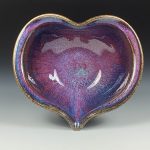 Handmade  Ceramic Heart-Shaped Bowl - Purple Glaze  - item 3516