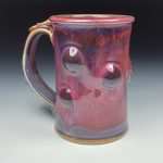 Handmade Ceramic Coffee Mug:  Purple Red Glazed Bump Stoneware Pottery  - item 3486