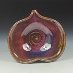 Handmade  Ceramic Heart-Shaped Bowl - Red Glaze  - item 3518 - Image 2