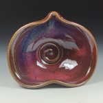 Handmade  Ceramic Heart-Shaped Bowl - Red Purple Glaze - item 3511 - Image 2