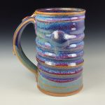 Handmade Ceramic Coffee Mug: Purple Glazed Bump Stoneware Pottery - item 3183