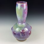 Handmade ceramic stoneware pottery dinnerware centerpiece vase - Purple bumpy hour glass shaped vase  (handmade ceramic stoneware pottery)- item 2662