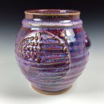 Decorative pottery vases utensil holder crock rustic clay vases artistic luxury handmade vases artistic centerpieces dinnerware stoneware- Purple USA flag - item 2996
