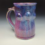 Handmade Stoneware Coffee Mug: Purple Red Glaze, Bump - item 3495