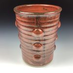 Decorative pottery vases utensil holder crock rustic clay vases artistic luxury handmade vases artistic centerpieces dinnerware stoneware - Iron red bump - item 3566 - Image 3