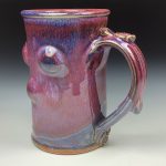 Handmade Red Purple Bump Stoneware Mug: Slip Dotted Ceramic Coffee Cup - item 3478 - Image 3