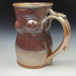 Handmade Ceramic Coffee Mug:  Orange Shino Glazed Bump Stoneware Pottery - item 3477 - Image 3