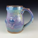 Handmade Ceramic Coffee Mug: Purple Glazed Bump Stoneware Pottery - item 3051